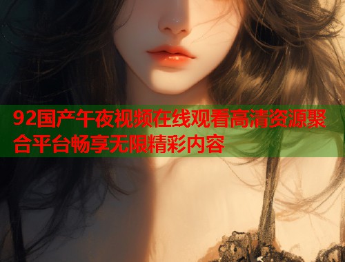 92国产午夜视频在线观看高清资源聚合平台畅享无限精彩内容  第1张